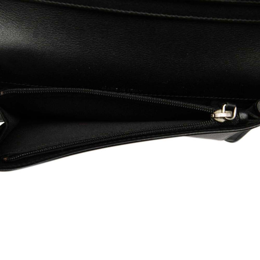 CHANEL Black Lambskin Leather Logo Wallet - Picture 4 of 8